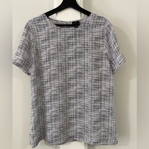 Worthington Black and White Short-Sleeve Textured Tee